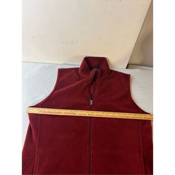 Woolrich fleece zipper vest men’s large burgundy Deep Ruby - Picture 5 of 7